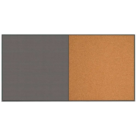United Visual Products Enclosed Corkboard, 1 Door, 60"x36", 4" Fra, UV3410-BLACK-SURF UV3410-BLACK-SURF